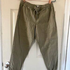 Garnet Hill Pima Cotton Olive Jogger Pants